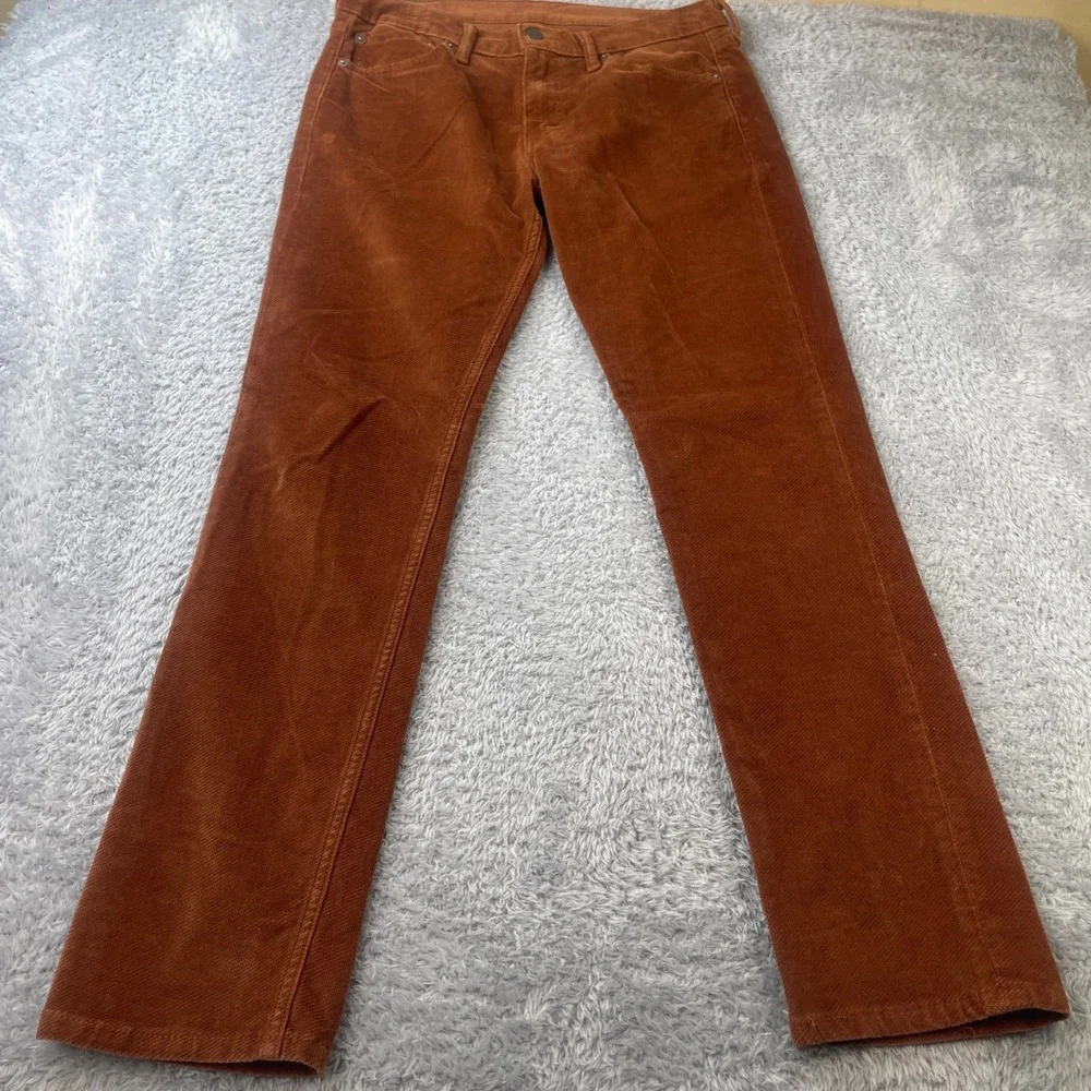 Levi's 511 Corduroy Pants Men‎ 33x32 Rust Slim Fit 2 Way Stretch